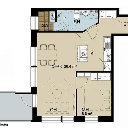 아파트 Tammela City View - Top Floor In New-built House *